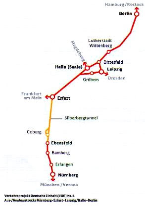 Germania - Iniziata la costruzione del tunnel ferroviario Silberberg sulla linea AV Erfurt - Ebensfeld 